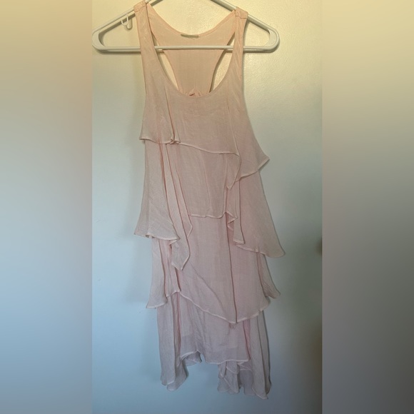 NWOT Layered Ruffle Dress with Bow on the Back (Blush) - Picture 3 of 9